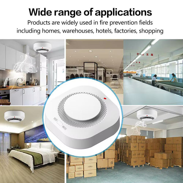 Aeelleea Smoke Detector 2 Pack, 3.62×3.54×1.5 Inch Fire Smoke Alarm with Test & Silence Button, Home Security Fire Warning System for Bedroom Kitchen
