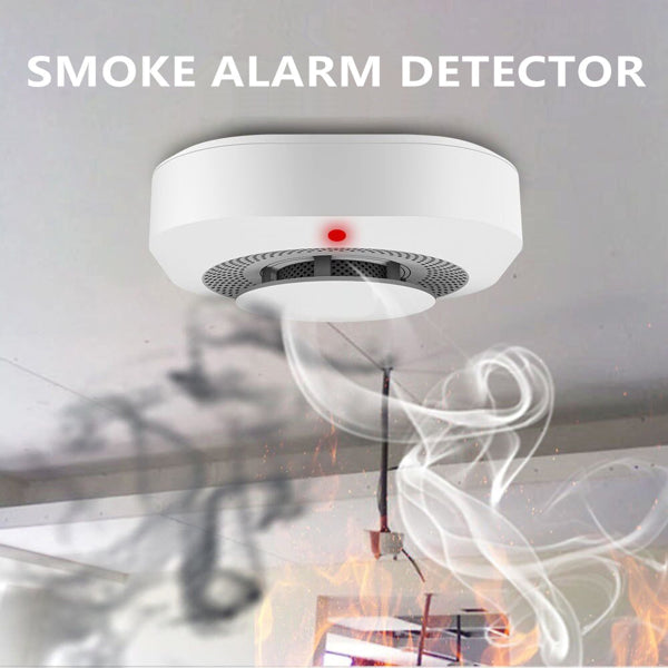 Aeelleea Smoke Detector 2 Pack, 3.62×3.54×1.5 Inch Fire Smoke Alarm with Test & Silence Button, Home Security Fire Warning System for Bedroom Kitchen