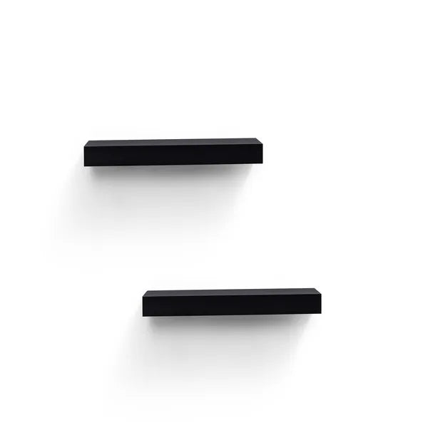 2-Piece Floating Wall Shelves, Wall Mounted Wooden Display Shelf with Hidden Brackets for Bedroom Bathroom Kitchen Decor