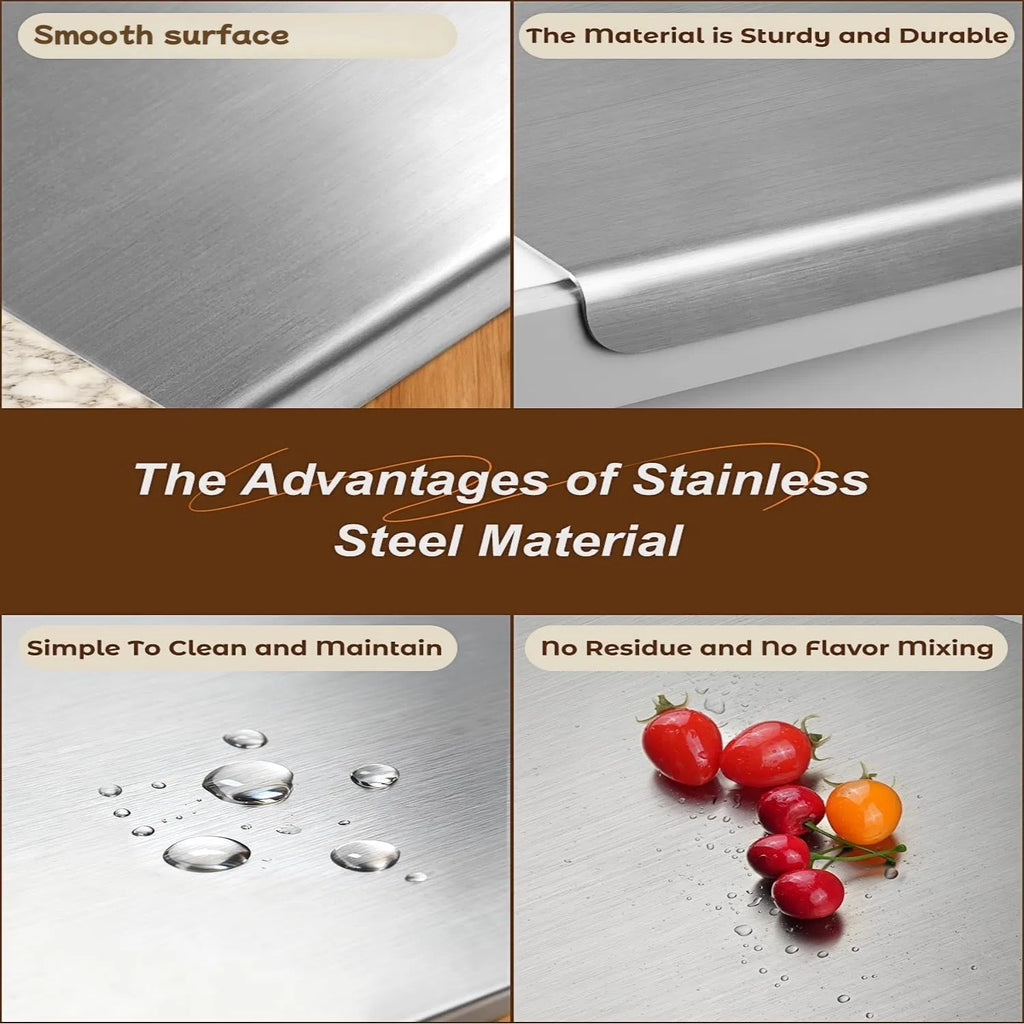 Stainless Steel Z-Shaped Countertop Cutting & Pastry Board