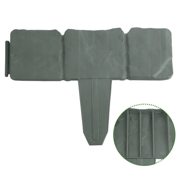 AEELLEEA 20 Pack Garden Landscape Edging 98.4" Total, Stone Look Plastic Flower Bed Border Stakes for Lawn Pathway Yard