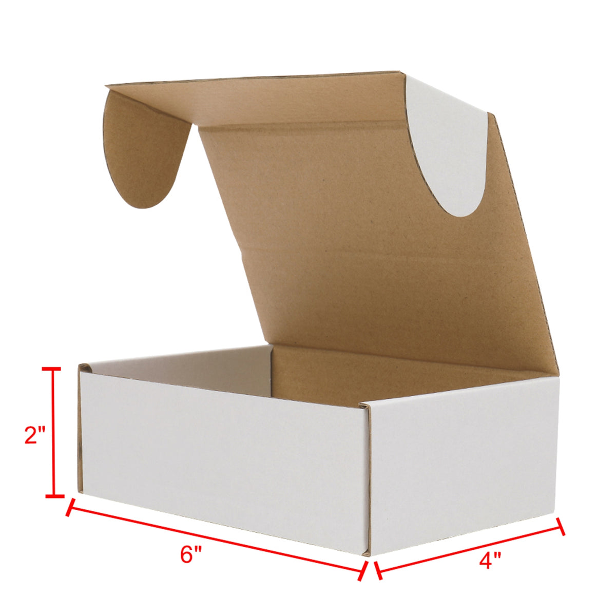 AEELLEEA 50 Pack 6x4x2 Inch Corrugated Shipping Boxes, White Outside Yellow Inside, Easy Fold Mailer Boxes for Small Business Packaging