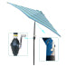 Outdoor Patio Umbrella 6ft, Tilt Adjustable Garden Umbrella with Base, Light Blue Sun Shade for Deck Patio Backyard