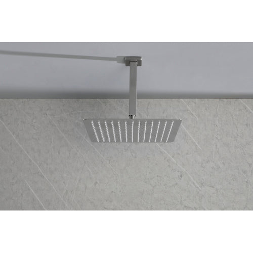 AEELLEEA Ceiling Mount Rain Shower System 12 Inch Square Shower Head, Brushed Nickel Shower Set with Handheld Spray