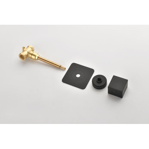 AEELLEEA 1 Piece 3/4 Inch Shower Volume Control Valve, Square Matte Black Concealed Water Flow Control Stop Valve for Bathroom