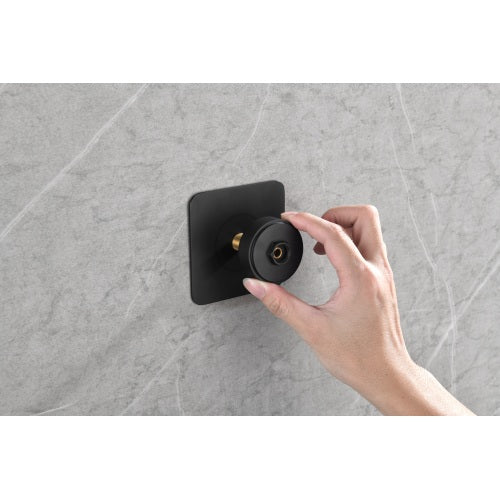 AEELLEEA 1 Piece 3/4 Inch Shower Volume Control Valve, Square Matte Black Concealed Water Flow Control Stop Valve for Bathroom