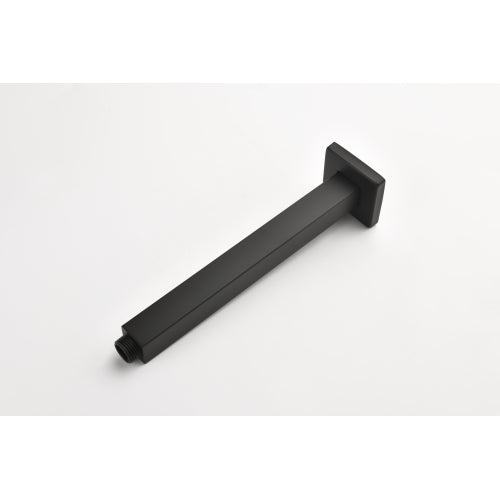 AEELLEEA 10 Inch Square Rain Shower Head with Ceiling Mount Shower Arm, Matte Black Overhead Rainfall Shower
