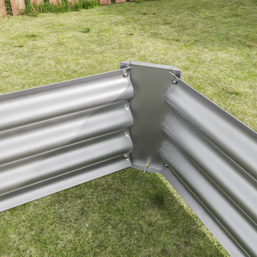 AEELLEEA 70.87 x 35.83 x 11.81 Inch Silver Galvanized Metal Raised Garden Bed, Rectangular Outdoor Planter Box for Vegetables, Herbs & Flowers