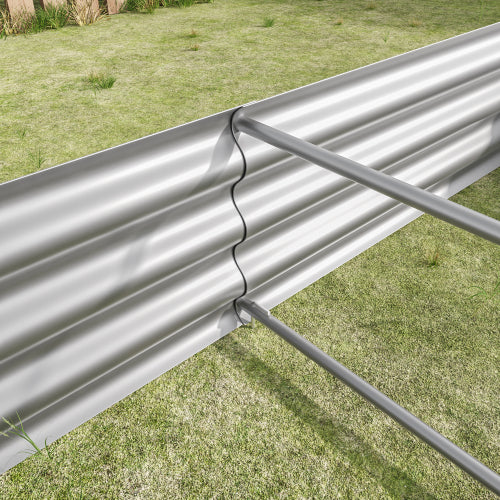 AEELLEEA 72 x 36 x 12 Inch Silver Galvanized Metal Raised Garden Bed, 2 Pack Rectangular Outdoor Planter Box for Vegetables, Herbs & Flowers