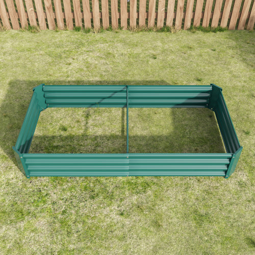 AEELLEEA 70.87 x 35.83 x 11.81 Inch Green Galvanized Metal Raised Garden Bed, Rectangular Outdoor Planter Box for Vegetables, Herbs & Flowers