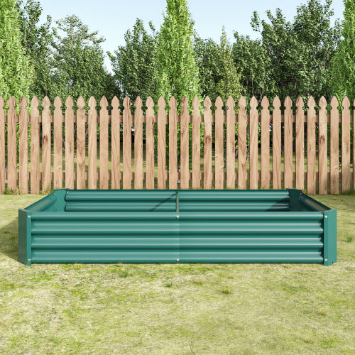 AEELLEEA 70.87 x 35.83 x 11.81 Inch Green Galvanized Metal Raised Garden Bed, Rectangular Outdoor Planter Box for Vegetables, Herbs & Flowers