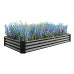 Metal Plant Stand for Outdoor, Black Flower Box Holder with Slat Rack for Garden Patio, Sturdy Planter Stand for Pots