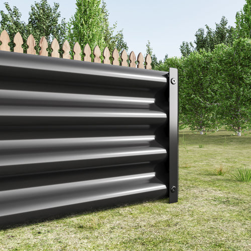 AEELLEEA 70.87 x 35.83 x 11.81 Inch Black Galvanized Metal Raised Garden Bed, Rectangular Outdoor Planter Box for Vegetables, Herbs and Flowers
