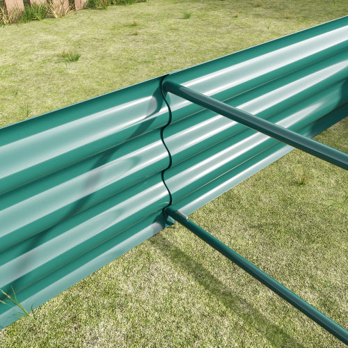 AEELLEEA 70.87 x 35.83 x 11.81 Inch Green Galvanized Metal Raised Garden Bed, Rectangular Outdoor Planter Box for Vegetables, Herbs & Flowers