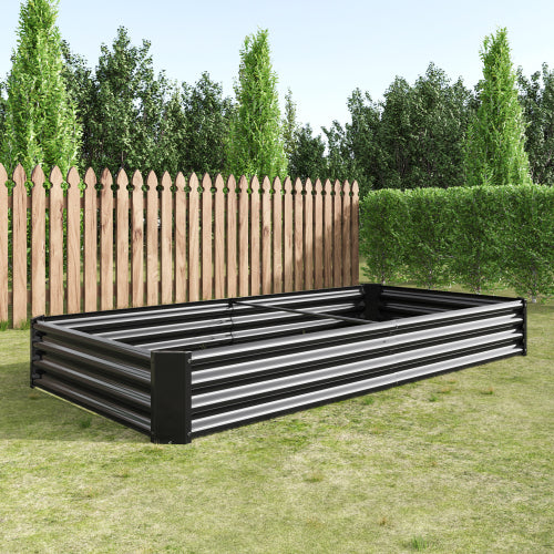 AEELLEEA 91.34 x 44.69 x 11.81 Inch Metal Raised Garden Bed, Outdoor Rectangular Planter Box for Vegetables, Flowers, Herbs, Lawn