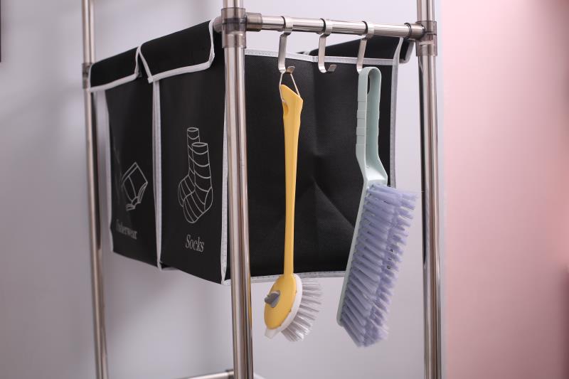3 Tier Laundry Sorter with 4 Removable Bags & Wheels, Heavy-Duty Rolling Laundry Hamper with Hooks