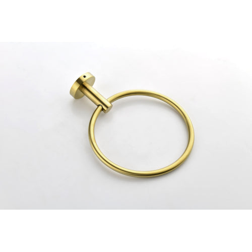 AEELLEEA 6-Piece Brushed Brass Bathroom Hardware Set, 23.6" Double Towel Bar Ring Toilet Paper Holder 2 Robe Hooks Wall Mount Kit