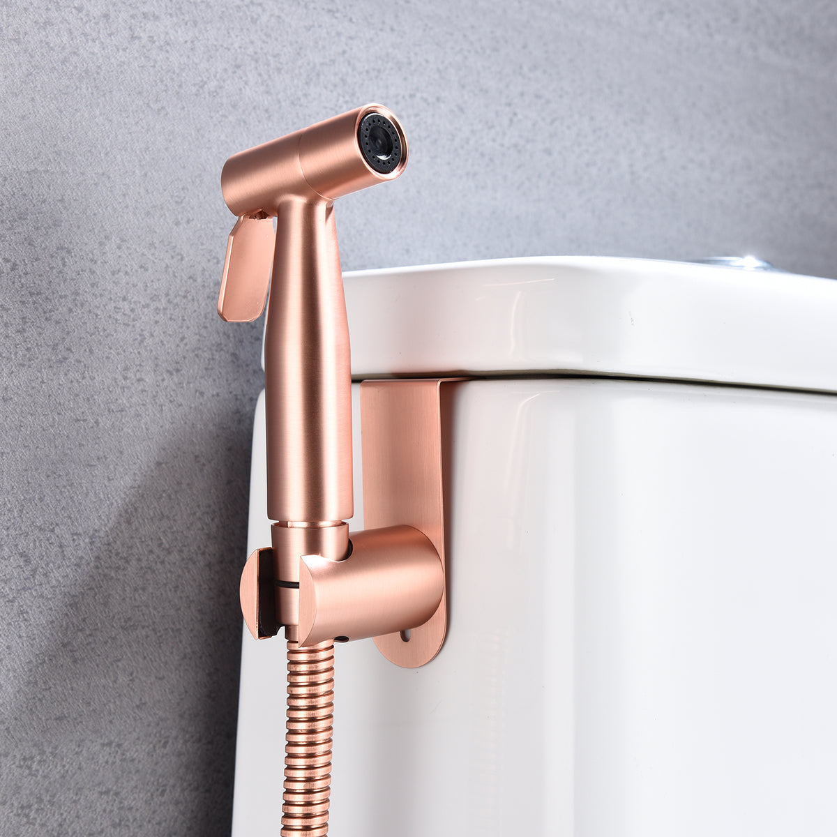AEELLEEA  Rose Gold Handheld Toilet Bidet Sprayer, 304 Stainless Steel Bidet Kit with T-Valve & Hose, 2 Mount Ways