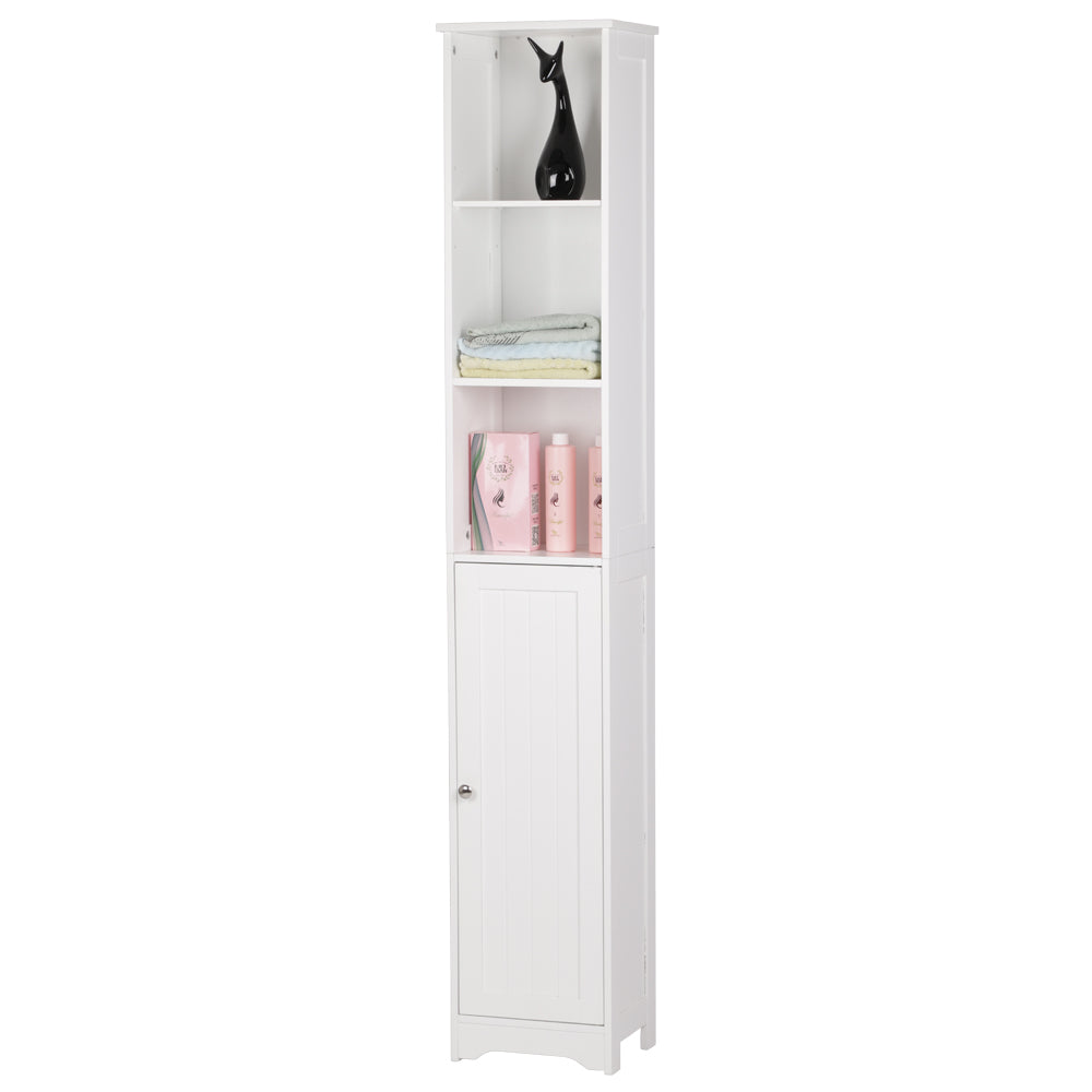 AEELLEEA Tall Narrow Bathroom Storage Cabinet, 66.93"H x 11.81"W x 9.45"D, Freestanding Slim Linen Tower with Door & Adjustable Shelves for Bathroom