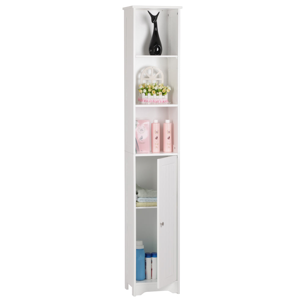 AEELLEEA Tall Narrow Bathroom Storage Cabinet, 66.93"H x 11.81"W x 9.45"D, Freestanding Slim Linen Tower with Door & Adjustable Shelves for Bathroom