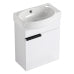 16 Inch Bathroom Vanity with Sink, Small White Bathroom Cabinet with Ceramic Basin, Soft Close Door for Small Bathroom