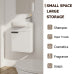 16 Inch Bathroom Vanity with Sink, Small White Bathroom Cabinet with Ceramic Basin, Soft Close Door for Small Bathroom