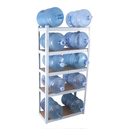 5-Tier White Metal Shelving Unit, Heavy Duty Adjustable Garage Storage Rack, Multipurpose Shelf for Pantry & Basement, 29"W x 12"D x 59"H