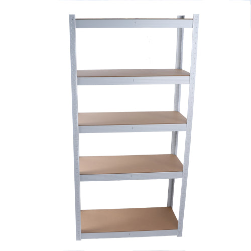 5-Tier White Metal Shelving Unit, Heavy Duty Adjustable Garage Storage Rack, Multipurpose Shelf for Pantry & Basement, 29"W x 12"D x 59"H