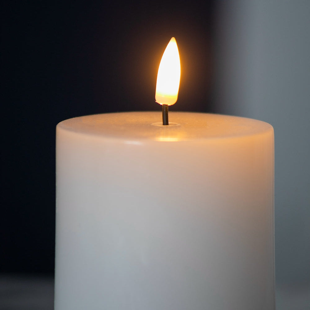 Set of 2 White LED Candles with Wick and Remote Control Timer, 3X4"