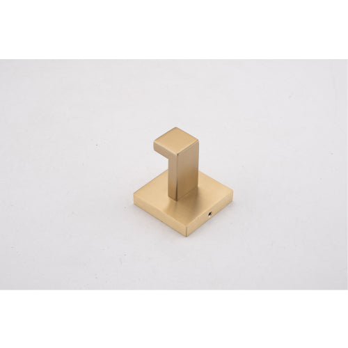 AEELLEEA Brushed Gold Bathroom Hardware Set of 4, Square Wall Mount Towel Bar, Toilet Paper Holder & Robe Hook for Bathroom