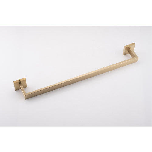 AEELLEEA 4-Piece Brushed Brass Bathroom Hardware Set, 23.82" Towel Bar Toilet Paper Holder Robe Hook Wall Mount Accessory Kit