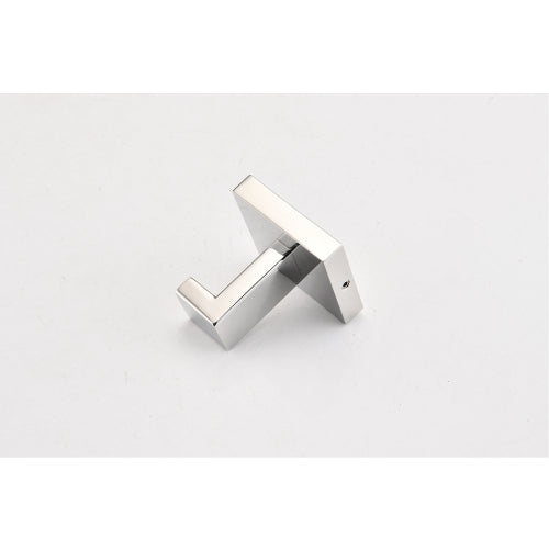 AEELLEEA 4-Piece Polished Chrome Square Bathroom Hardware Set, Wall Mount Towel Bar, Toilet Paper Holder & Robe Hook