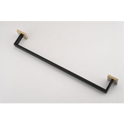 AEELLEEA 4-Piece Black and Gold Bathroom Hardware Set, 23.82" Towel Bar Toilet Paper Holder Robe Hook Wall Mount Accessory Kit