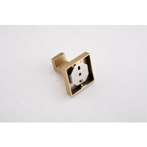 AEELLEEA Brushed Gold Bathroom Hardware Set of 4, Square Wall Mount Towel Bar, Toilet Paper Holder & Robe Hook for Bathroom