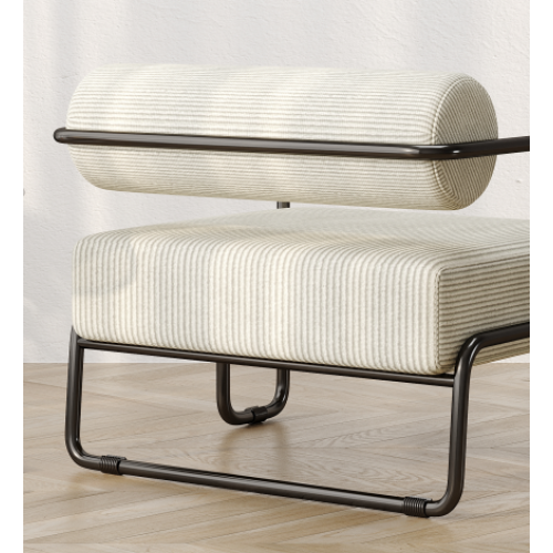 AEELLEEA 27.8 x 28.8 Inch Modern Accent Chair, Corduroy Upholstered Single Sofa with Black Metal Frame for Living Room