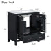 30 Inch Black Bathroom Vanity with Sink, Freestanding Single Sink Bathroom Cabinet with Drawer and Double Doors, Soft Close