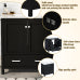 30 Inch Black Bathroom Vanity with Sink, Freestanding Single Sink Bathroom Cabinet with Drawer and Double Doors, Soft Close