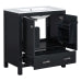 30 Inch Black Bathroom Vanity with Sink, Freestanding Single Sink Bathroom Cabinet with Drawer and Double Doors, Soft Close