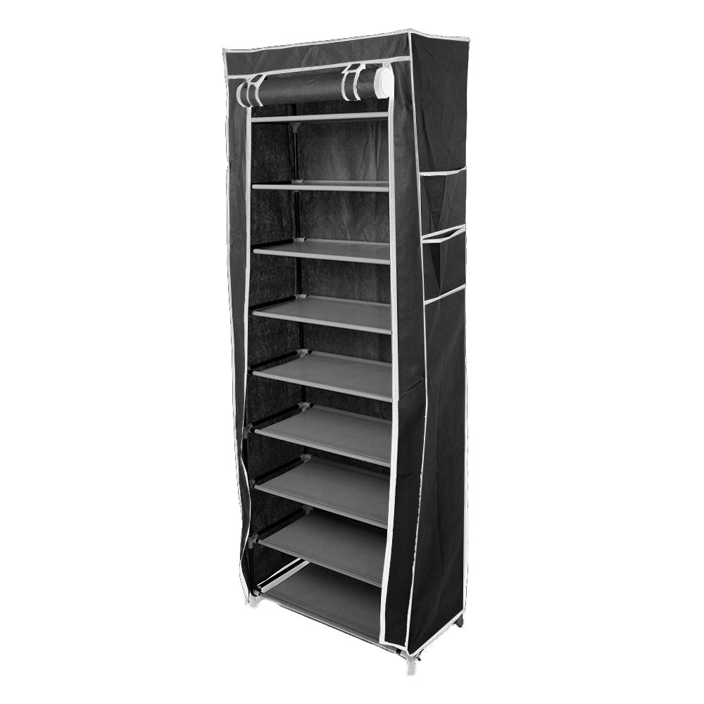 AEELLEEA Fabric Shoe Rack Organizer 23.6"x11.8"x63", 10-Tier Dustproof Shoe Storage Cabinet with Zippered Cover for Entryway