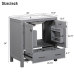 30 Inch Gray Bathroom Vanity with Sink, Freestanding Single Sink Bathroom Cabinet with Drawer and Double Doors, Soft Close