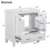 30 Inch Bathroom Vanity with Sink, White Freestanding Bathroom Cabinet, Soft Close Drawer and Doors, Solid Wood Frame