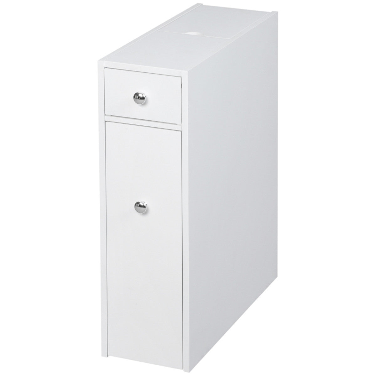 AEELLEEA Slim Bathroom Storage Cabinet, Freestanding Narrow Toilet Side Organizer with Drawer & Slide-out Shelves for Small Spaces