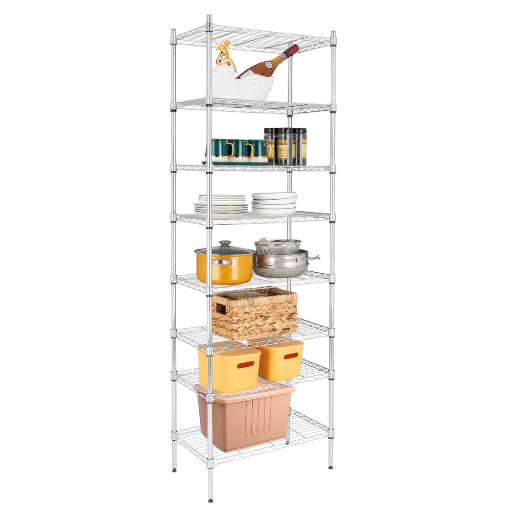 AEELLEEA 8-Tier Wire Storage Shelving Unit, 23.6"W x13.8"D x70.9"H, Heavy Duty Adjustable Metal Rack for Kitchen & Pantry
