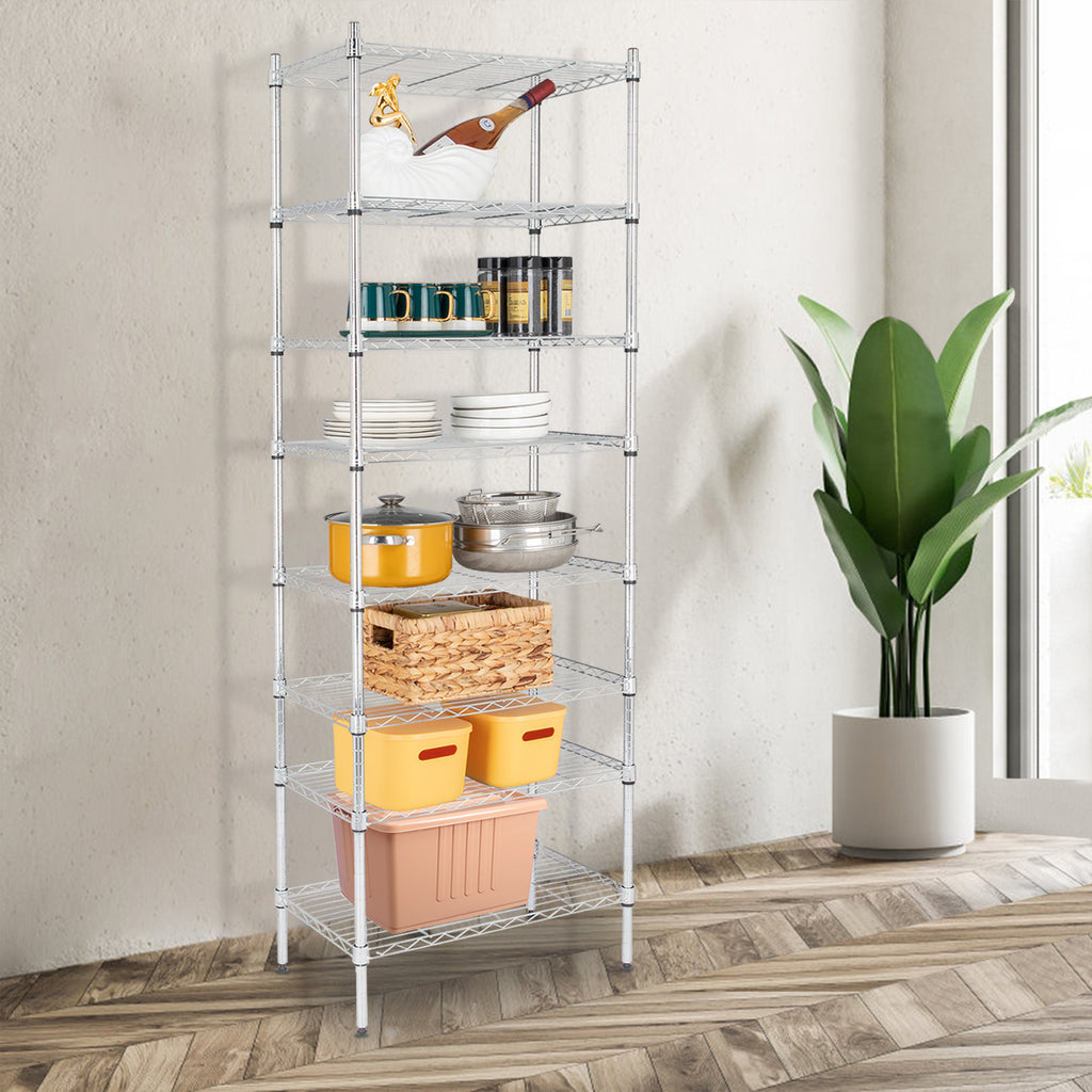 AEELLEEA 8-Tier Wire Storage Shelving Unit, 23.6"W x13.8"D x70.9"H, Heavy Duty Adjustable Metal Rack for Kitchen & Pantry