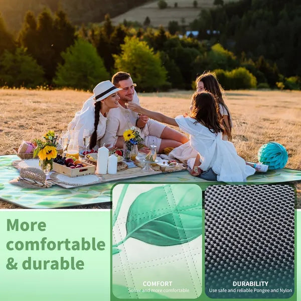 Extra Large Waterproof Picnic Blanket, 5-Layer Foldable Sandproof Beach Mat, Machine Washable Outdoor Mat for Camping Park Stadium