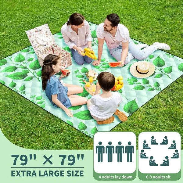 Extra Large Waterproof Picnic Blanket, 5-Layer Foldable Sandproof Beach Mat, Machine Washable Outdoor Mat for Camping Park Stadium