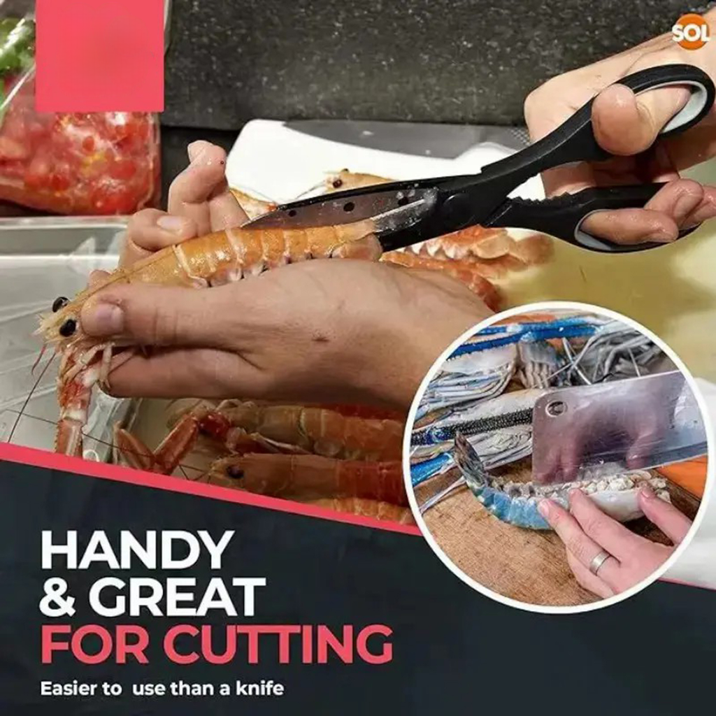 Multi-function Kitchen Scissors, Heavy Duty Stainless Steel Food Shears for Poultry, Vegetables, Fish, Bottle Opener & Nut Cracker for Home Cooking