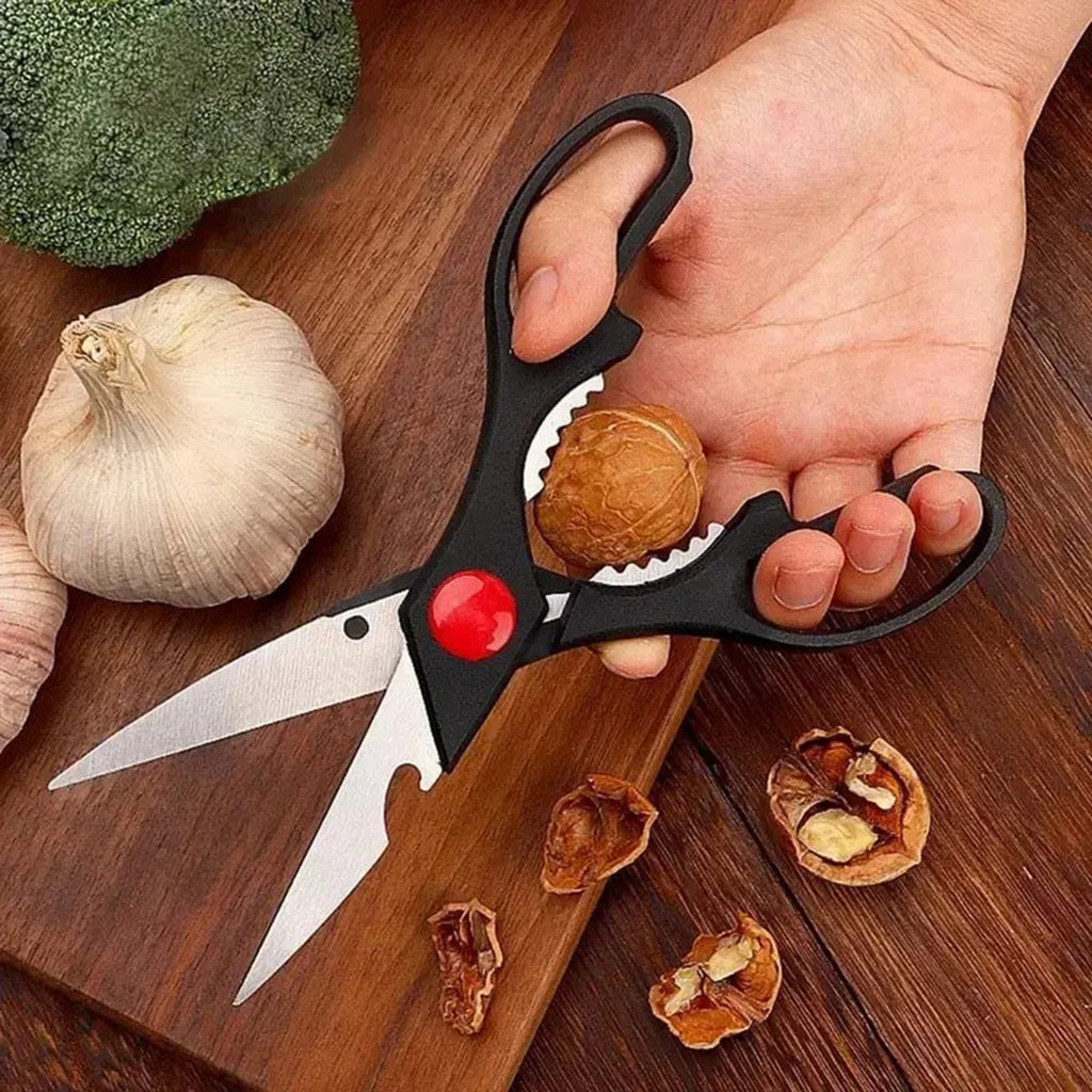 Multi-function Kitchen Scissors, Heavy Duty Stainless Steel Food Shears for Poultry, Vegetables, Fish, Bottle Opener & Nut Cracker for Home Cooking
