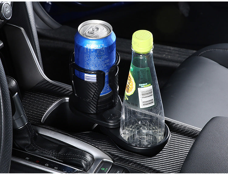 Multifunctional Car Cup Holder Expander, Universal Vehicle Drink Cup Organizer Adapter for Car Interior, Black ABS Car Accessory