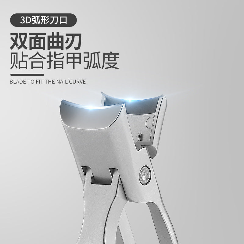 Wide Jaw Anti-Splash Nail Clipper Set for Thick Nails, Stainless Steel Fingernail Toenail Cutter with Nail File & Metal Storage Case, Manicure Pedicure Tool for Men Women Seniors